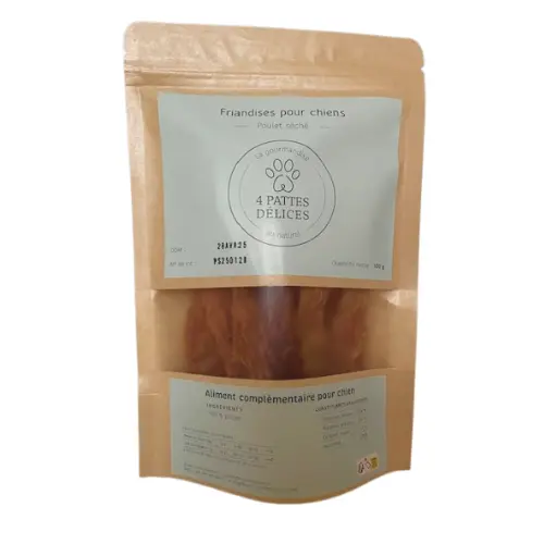 Friandises artisanales pour chiens poulet séché