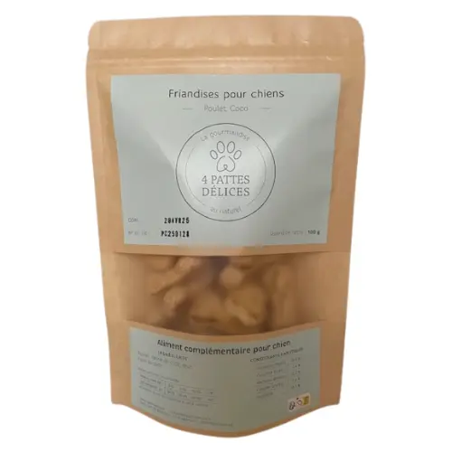Friandises artisanales pour chiens poulet coco